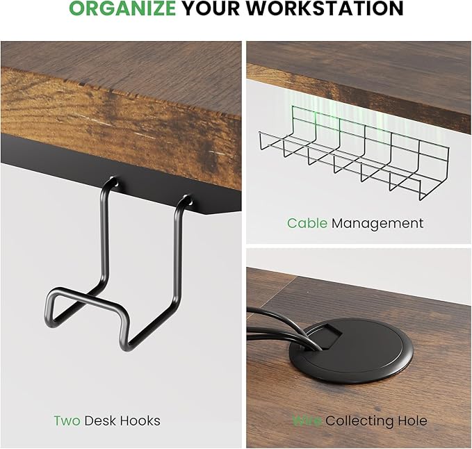 SIAGO Electric Standing Desk Adjustable - 55 x 24 Inch Sit Stand up Desk with Cable Management - 3 Memory Preset Adjustable Height Table
