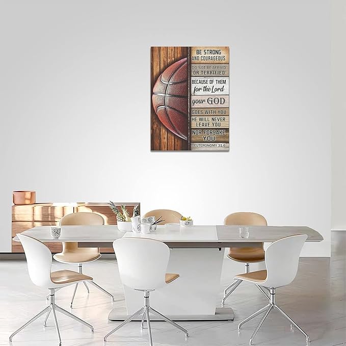 banonaty Basketball Wall Art Basketball Wall Decor Inspirational Quotes Pictures Canvas Prints Basketball Gifts For Coach Player Home Decorations For Boys Room Gym Livingroom Bedroom 12"x16"
