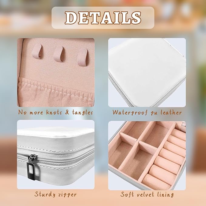 Personalized Travel Jewelry Organizer with Birth Flower and Name, Custom Jewelry Box, Personalized Gifts for Women, Girls, Mother, Wife, Bridesmaid, Custom Gifts for Birthday, Wedding, Anniversary