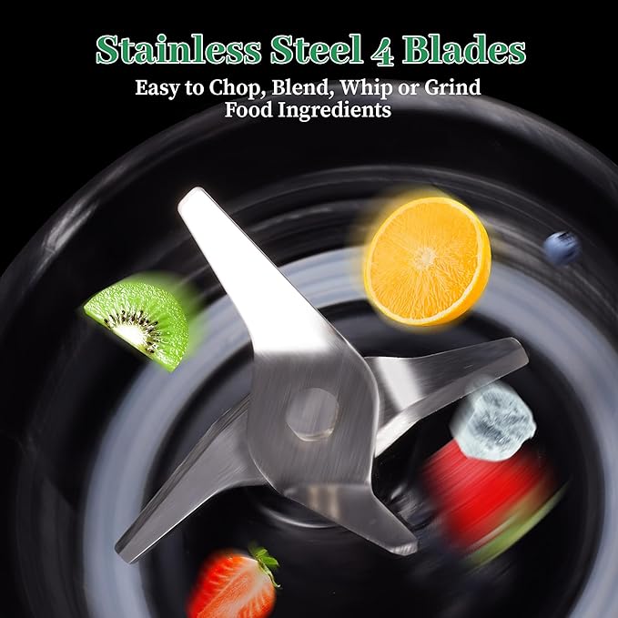 Kitchen Blender, 500W Countertop Blender with 52oz Plastic Jar for Smoothies Milkshake Desserts Nut Butter, Cocktails Sauces (Red)