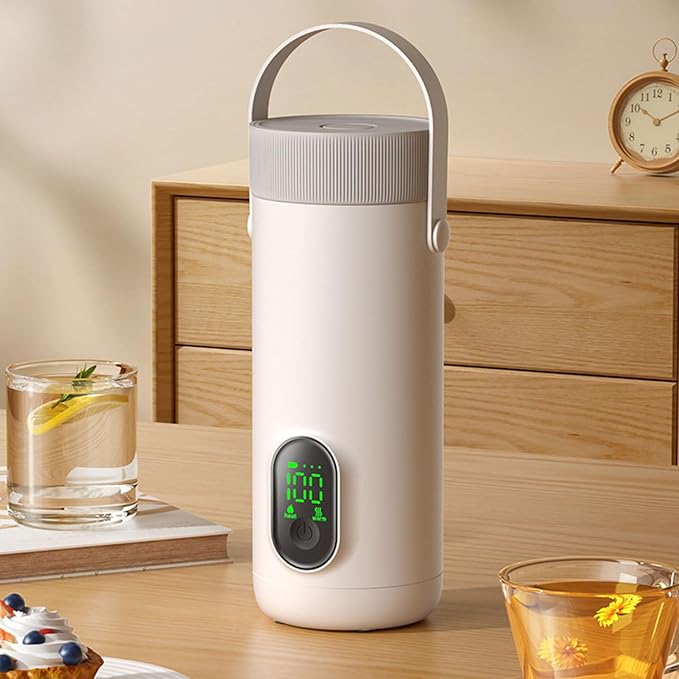 Travel Electric Kettle, 350ML Small Tea Coffee Kettle Mini Hot Water Boiler 27000mAh Rechargeable Portable Water Heater, 12 Hour Insulation