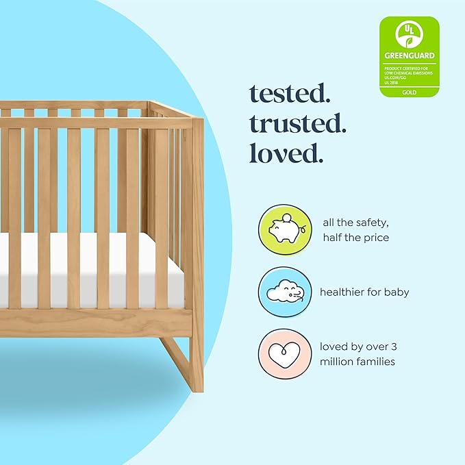 daVinci Hunter 3-in-1 Convertible Baby Crib - GREENGUARD Gold Certified - Wood Baby Crib Convertible to Toddler Bed & Daybed - Brown Crib w/ 4 Adjustable Heights - Easy Assembly Crib to Bed - Honey