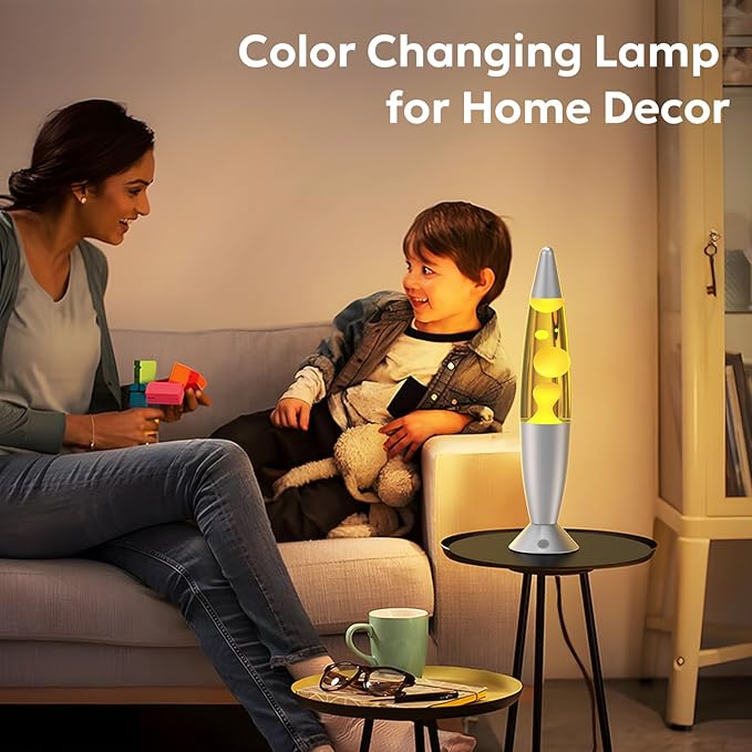 17 Color Liquid Motion Lamp LED Changing Lamp with Remote 16 Inch Large Blue Pink Green Red Purple Classic Relax Night Light Retro Big Table Lamp for Kids Adults Boys Room Home Decor
