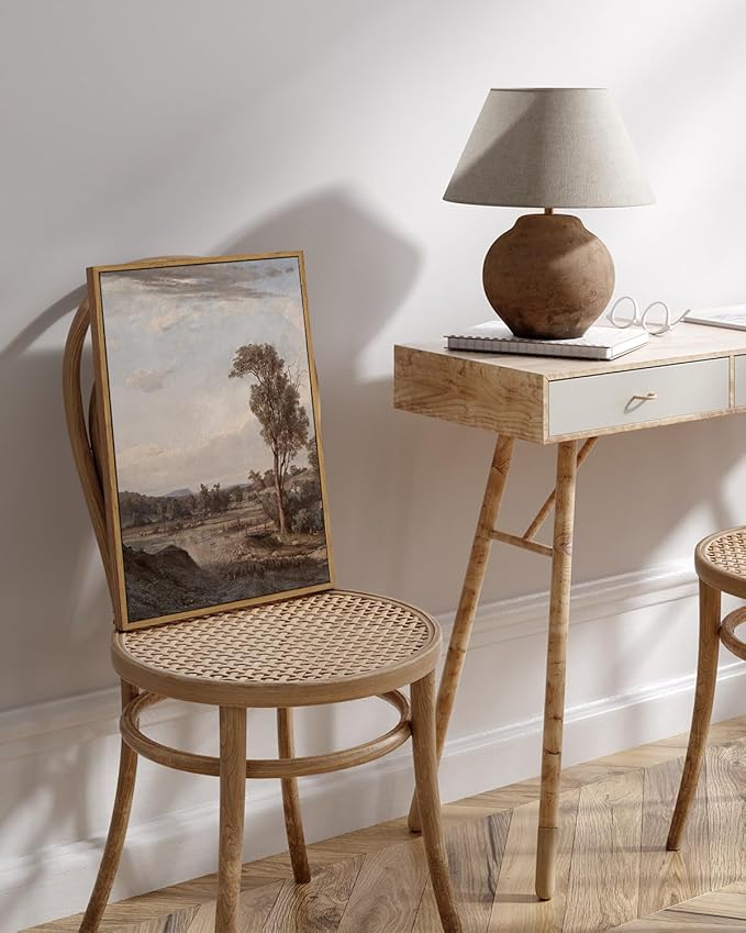 InSimSea Framed Wall Art for Living Room Classical Landscape Canvas Prints Room Decor Rustic Countryside Scenery Artworks Bathroom Pictures Wall Decorations Farmhouse Office Home Wall Decor 16x24in