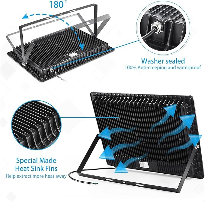 500W 2pack LED Flood Light Outdoor,(2750W Equivalent)Super Bright 58,500LM Daylight 5000K IP66 Waterproof Security LED Arena Lights,Commercial Lighting Floodlight for Backyard|Court|Stadium|Fields