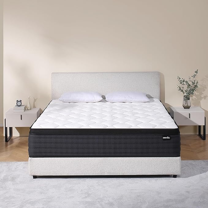 King Size Mattress, 12 Inch Hybrid Memory Foam King Mattress in a Box, Pressure Relief, Medium Firm, CertiPUR-US