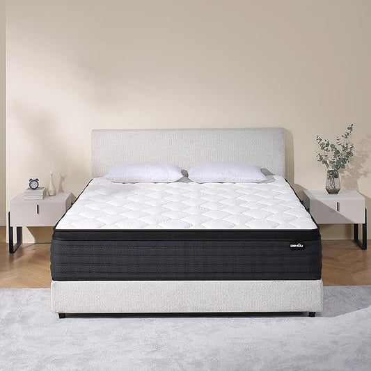 King Size Mattress, 12 Inch Hybrid Memory Foam King Mattress in a Box, Pressure Relief, Medium Firm, CertiPUR-US