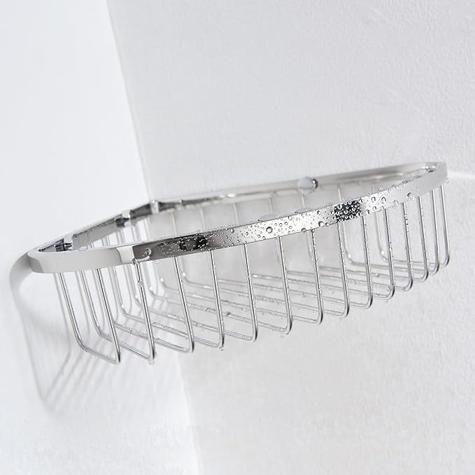 Corner Shower Caddy Basket - Stainless Steel Bathroom Shower Shelf/Organizer for Shower Storage - Sturdy Wall Corner Rack - Chrome set of 2