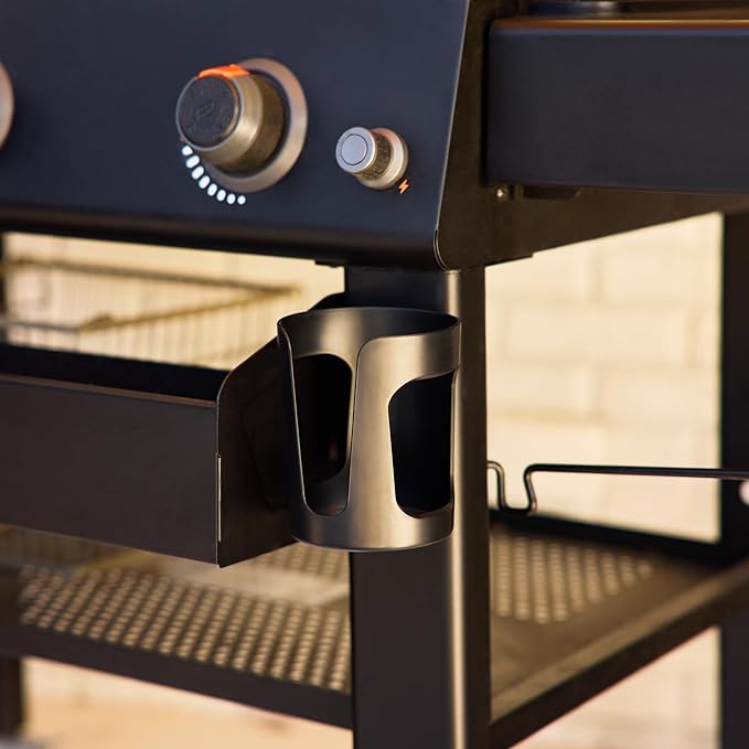 Magnetic Drink Holder Compatible with Traeger Grills and Blackstone Griddles -Will Hold All Kinds of Cups, Tumblers, Coffee Mugs and Bottles - Adheres to Non Heated Metal Portions of Grills