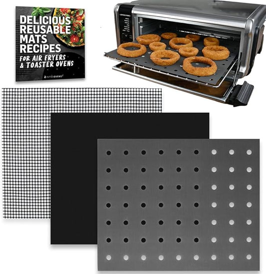 INFRAOVENS Reusable Mats Compatible with Ninja Foodi SP101 SP201 SP301 SP351, Toaster Oven Liners, Accessories for Countertop Convection Oven, Air Fryer Oven with Heat Resistant Non-Stick Liner
