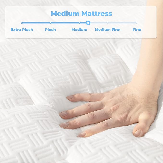 King Mattress, 14 Inch Hybrid Mattress in a Box with Gel Memory Foam and Pocket Spring, Medium Feel, Cooler Sleep & Pressure Relief, 76”*80”, 120 Nights Risk-Free Trial