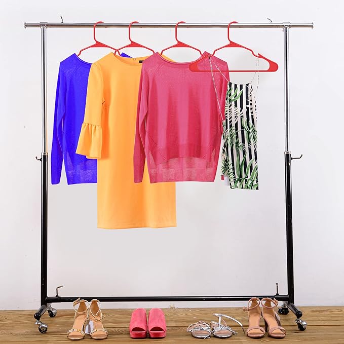 Utopia Home Plastic Hangers 30 Pack - Perfect Space Saving Clothes Hanger - Durable and Strong - Perfect Closet Organizers with Shoulder Grooves (Red)