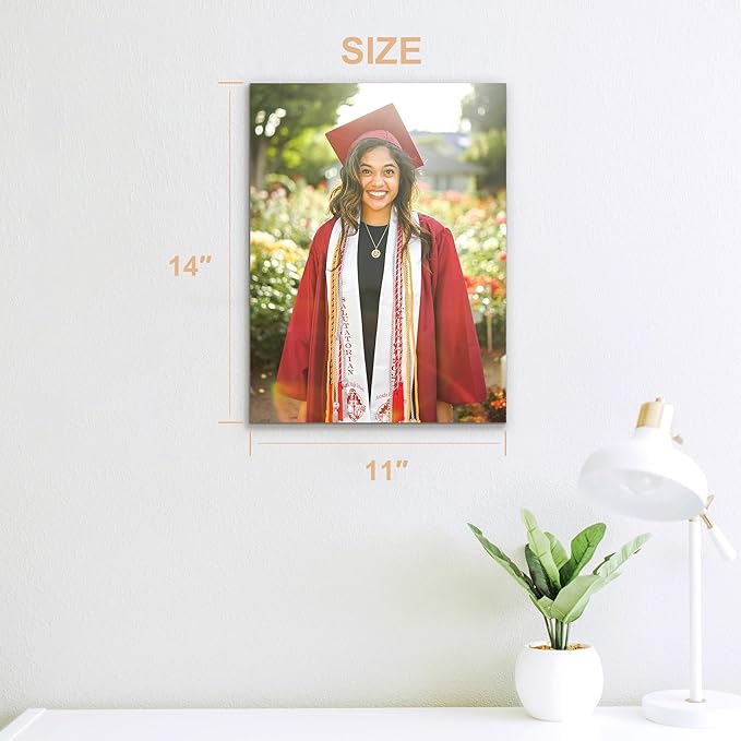 Custom Graduation Canvas Prints with Your Photos,Graduation Decorations, Personalized Graduation Canvas Wall Art Gifts Idea for Daughter, Son, Sibling or Friend (11" X 14")