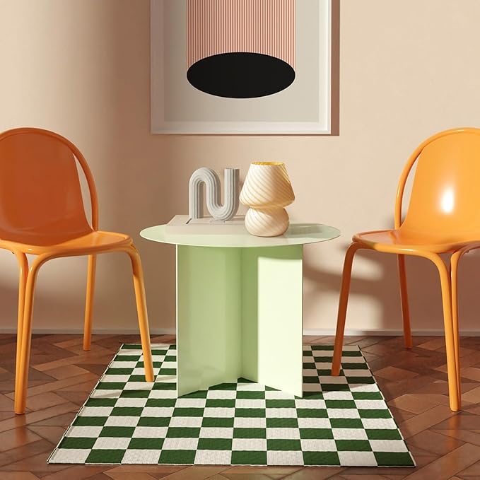 ONEWISH Mushroom Lamps Set of 2 - Small Bedside Table Lamp with Striped Glass, Nightstand Lamp for Bedroom, Bulb Included, for Christmas New Year, Creamy Yellow