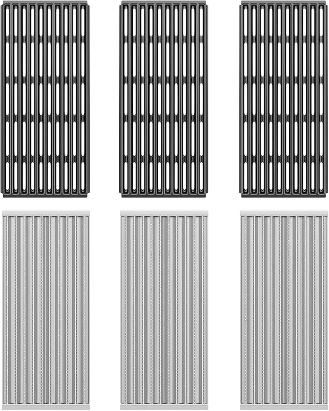BBQ-PLUS Infrared Emitter Plate and Cooking Grates Replacement Parts for Charbroil Commercial Infrared 3 Burner G466-0025-W1A 463242515 466242515 466242615 463242516 463243016 463367516