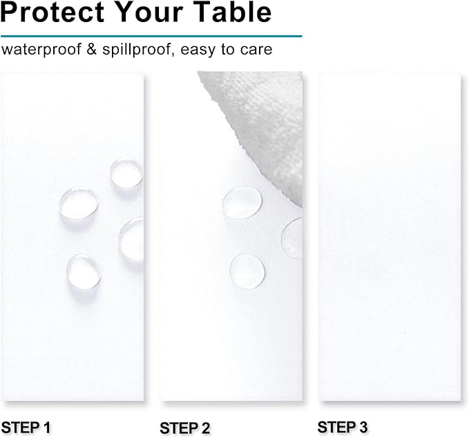 Hiasan White Rectangle Tablecloth - Waterproof Washable Polyester Fabric Table Cloth for Buffect Dining Birthday Party Wedding, 70 x 108 Inch