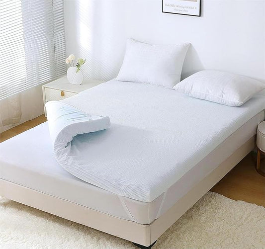 MUXHOMO 3 Inch 7-Zone Full Mattress Topper, Egg Crate Foam Mattress Topper Full Size for Back Pain, Lavender Cooling Gel Infused Bed Pad, CertiPUR-US and Oeko-TEX Certification (54"×75")