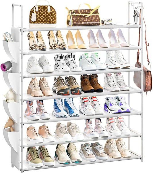 Shoe Rack 7 Tier Shoe Organizer Shoe Storage 28-35Pairs Shoe Rack for Closet Shoe Rack Organizer Entryway Shoe Holder Space Saving Shoe Shelf Shoe Stand Large Tall Shoe Tower Garage
