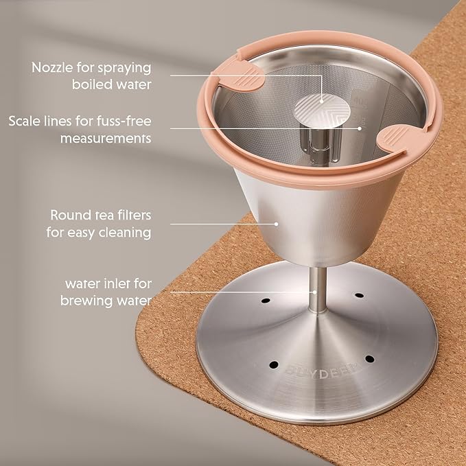 BUYDEEM K176 Tea Maker, Multifunctional Stainless Steel Electric Kettle for Tea and Coffee Brewing, Auto Keep Warm, 5 Flavor Controls, 1.5L