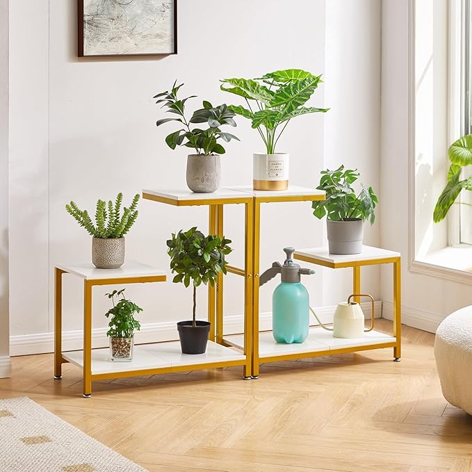 G-Shaped End Table for Living Room, Bedroom, Sofa Table Corner Tables, Nightstand, Balcony Flower Stand, Side Table White YD-TM053W