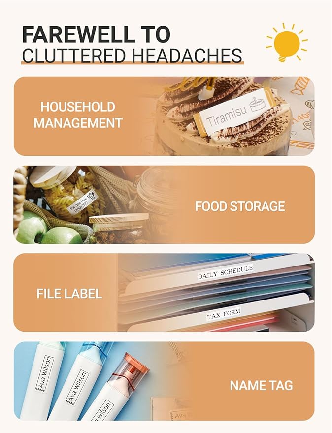 MakeID E1 Q1 Label Maker Tape Refills, 3-Roll 9/12/16mm Continuous Consumables Thermal Laminated Office Labeling Tape Replacement