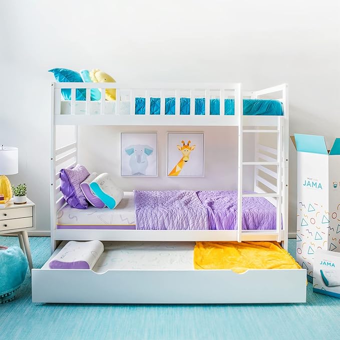 MLILY 5 Inch Twin Mattress for Kids, Bunk Bed Mattress, Made in The USA of US Foam and Global Materials, CertiPUR-US Certified, Medium Firm Trundle Foam, Blue