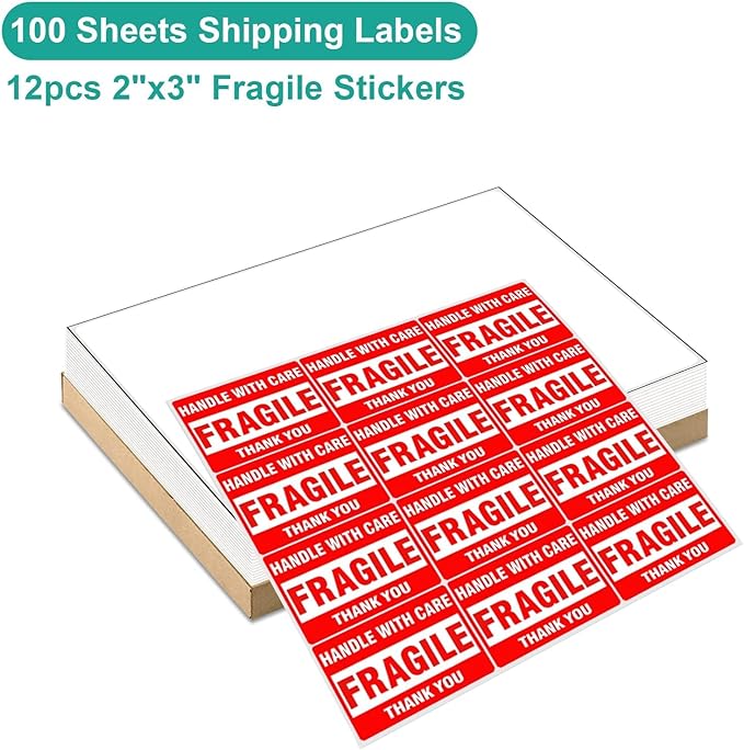 MFLABEL Full Sheet Sticker Label, Address Sticker, White Matte Label Paper, 8-1/2" x 11" Shipping Labels for Laser & Inkjet Printer (1800 Labels, 1800 Sheets)