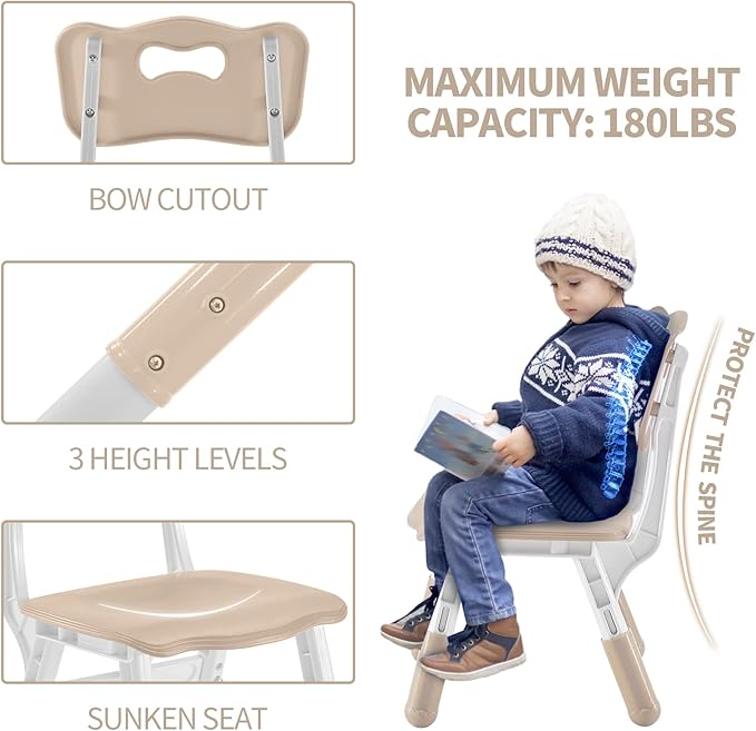 Toddler Table and Chairs Set for 4, 47.2''L x 23.6''W Kids Study Table and Chair Set, Height-Adjustable, Graffiti Desktop, Children Activity Table for Daycare, Classroom, Home