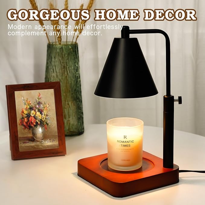 Modern Candle Warmer Lamp with Timer, Black Candle Lamp Warmer for Jar Candles, Birthday Gifts for Men, Dad, Women, Mom, Adjustable Metal Candle Lamp Dimmable,Christmas Gifts, Vintage Home Decor