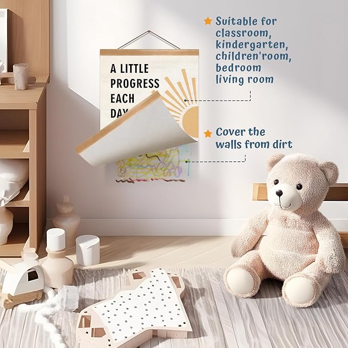 ZTGDA Positive Affirmations Wall Decor– Mental Health Wall Art with Wood Frame,Motivational Hanging Poster for Therapy Room, Counseling Office or Classroom Decor 12x16inch (Progress)