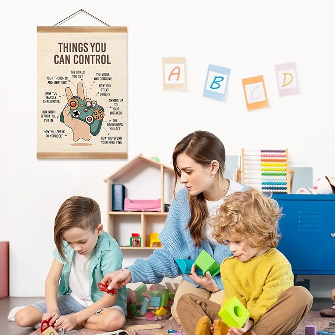 ZTGDA Positive Affirmation Poster,Things You Can Control Poster,Mental Health Gaming Wall Art, Positive Motivational Canvas for Teen Room, Counseling Office, Therapy, or Classroom Decor(Control)