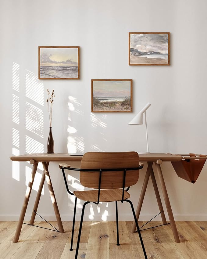 InSimSea Framed Wall Art for Living Room Vintage Ocean Scenery Wall Art Canvas Wall Decorations Maritime Scenes Artworks Canvas Prints Bathroom Pictures Farmhouse Office Home Wall Decor 8x10in