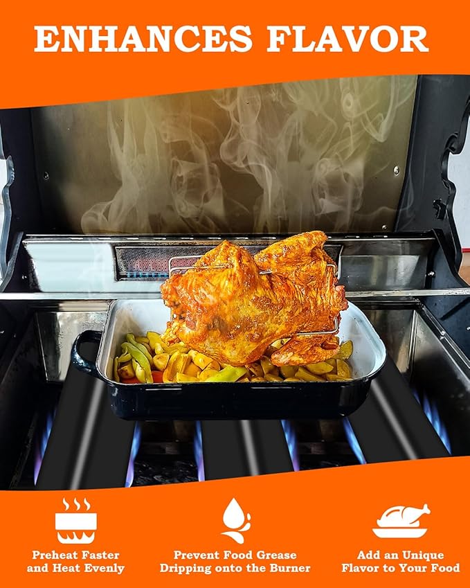 7635 Flavorizer Bars 15.3 Inch for Weber Spirit Grill Parts Spirit 200 & GS4 Spirit II 200 E/S210 Grill Parts with Front Control, 3 Pcs Grill Flavor Plate for Weber 69785 68949