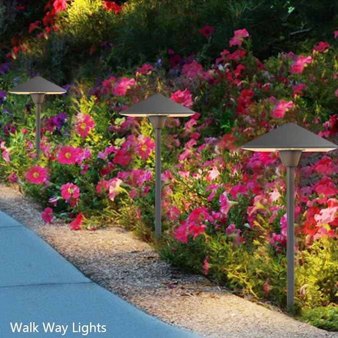 Arrownine Pathway Lights Low Voltage 12-24V,Cast Aluminum Construction Replaceable G4 LED Bulb for Outdoor Path Lights,Walkway Lighting Garden Yard Driveway Light 2-Pack Bronze Finish