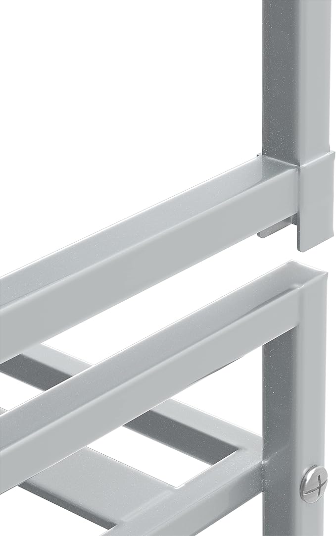 SIMPLE HOUSEWARE 3-Tier Stackable Metal Panel Shoes Rack, Silver