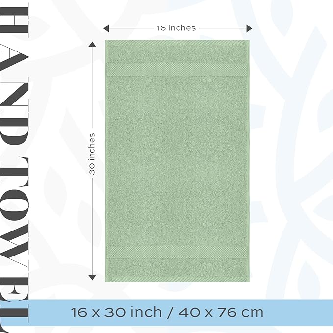 White Classic Luxury Bath Towels Set of 4 Large - 700 GSM Cotton Ultra Soft Bath Towels 27x54 | Highly Absorbent and Quick Dry | Hotel Towels for Bathroom Luxury, Plush Sage Green Bath Towels