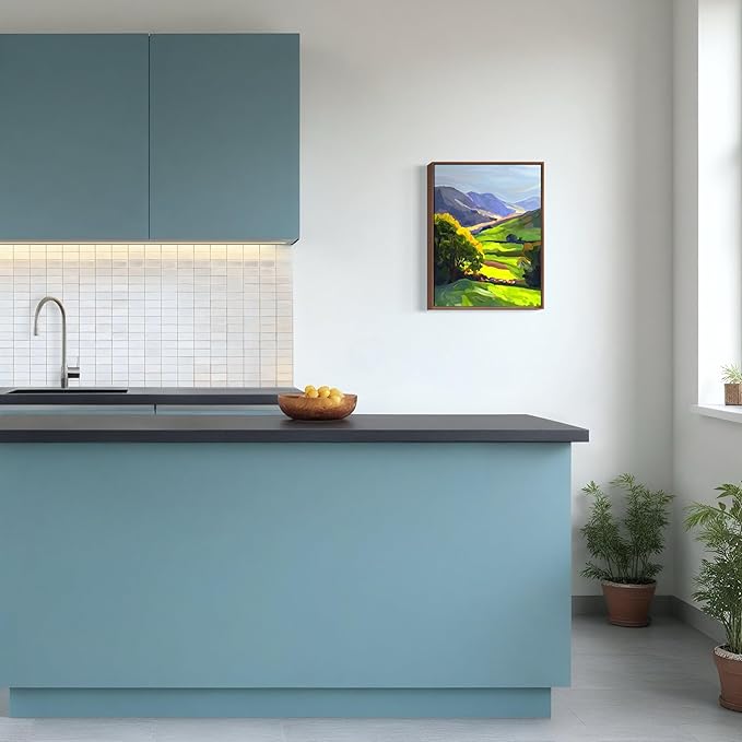 Evanthia Framed Canvas Wall Art Valley of Light Nature Wall Art Nature Wall Decor for Living Room, Bedroom, Office or Farmhouse Style Home 18x24inch（45x60cm）.