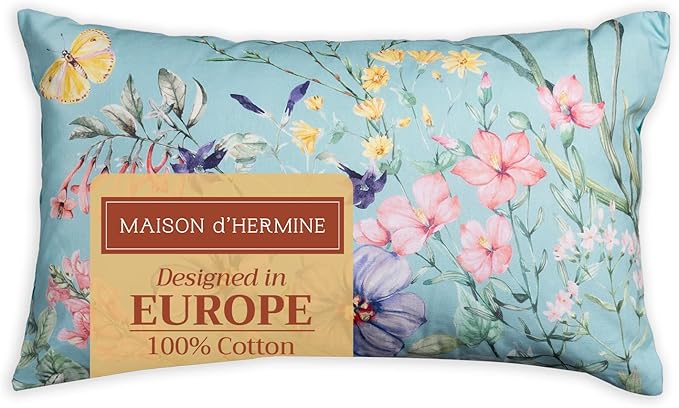 Maison d' Hermine Decorative Pillow Covers 12x20 Inch Rectangle 100% Cotton Throw Pillow Covers with Invisible Zipper for Living Room Couch, Chair, Sofas, Bedroom, Home (Hesperides - Fleur)