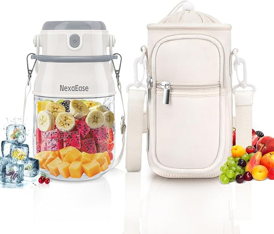 Portable Blender for Shakes and Smoothies- Personal Juicer 27 OZ Electric Protein Shaker Bottle with Insulated Sleeve, USB-C Rechargeable,Travel Lid- Small Blender Cup for Kitchen, Office, Gym,Trave