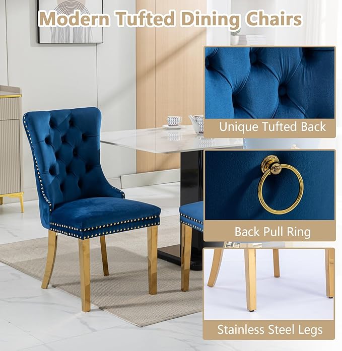 Goujxcy Faux Marble Dining Table Set for 6, Modern 7-Piece Dining Table Set with 6 Velvet Upholstered Chairs, 70" Large Long Faux Marble Kitchen Dining Room Table and Chairs with Stainless Steel Legs