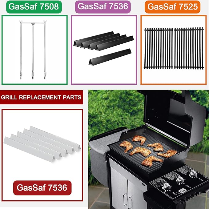 GasSaf 22.5 inch Flavorizer Bars for Weber 7536, Grill Parts for Spirit 300 E310 E320 S310 S320, Spirit 700, Weber 900, Genesis Silver B C, Genesis Gold B C, Grill Flavor Bars for 7537 65903 (5-Pack)