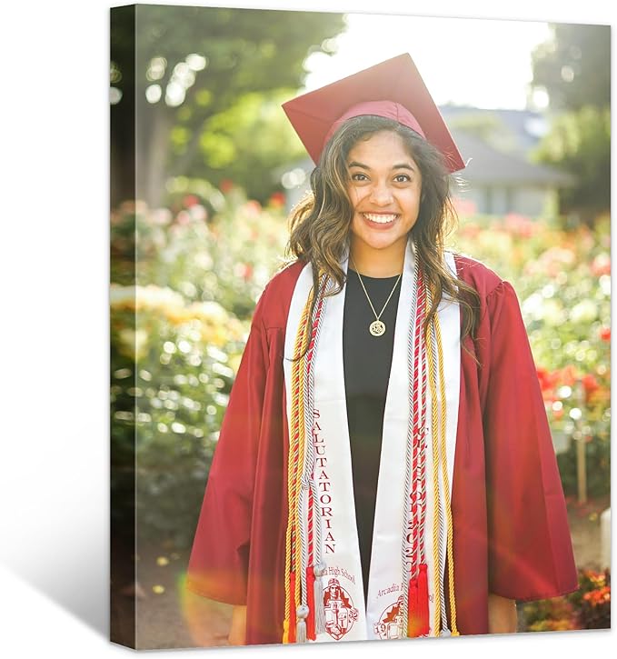 Custom Graduation Canvas Prints with Your Photos,Graduation Decorations, Personalized Graduation Canvas Wall Art Gifts Idea for Daughter, Son, Sibling or Friend (11" X 14")