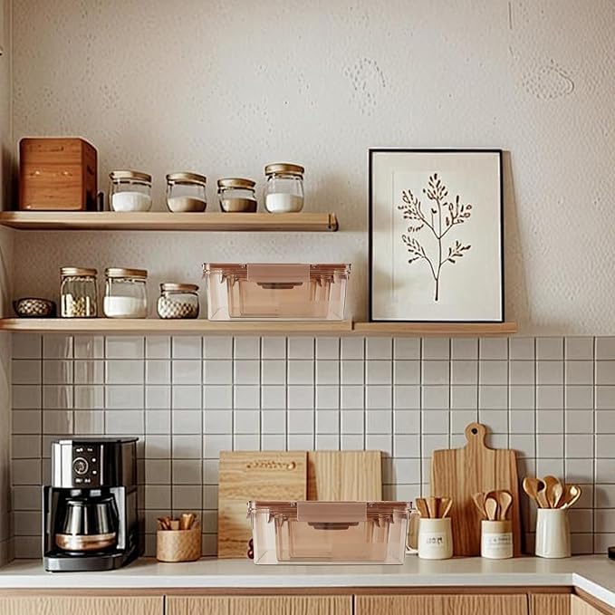 Eclirgan Freezer Storage Containers,Reusable Food Containers Set with BPA Free/Airtight,Clear Food Storage Set with Lock/Lids for Salad/Fruit(0.5/1/2 QT)