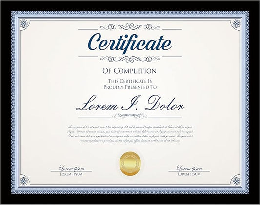 8.5x11 Picture Frame Set of 1,Black 8.5x11 Photo Frames Bulk for Document Certificate Award Diploma, Wall Hanging or Tabletop Display