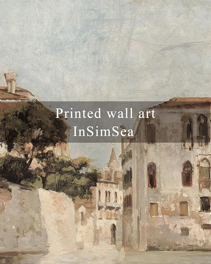 InSimSea Framed Wall Art for Living Room Classical Cityscape Artwork Wall Decorations View of Venice Canvas Prints Bathroom Pictures Farmhouse Office Home Wall Decor 11x14in