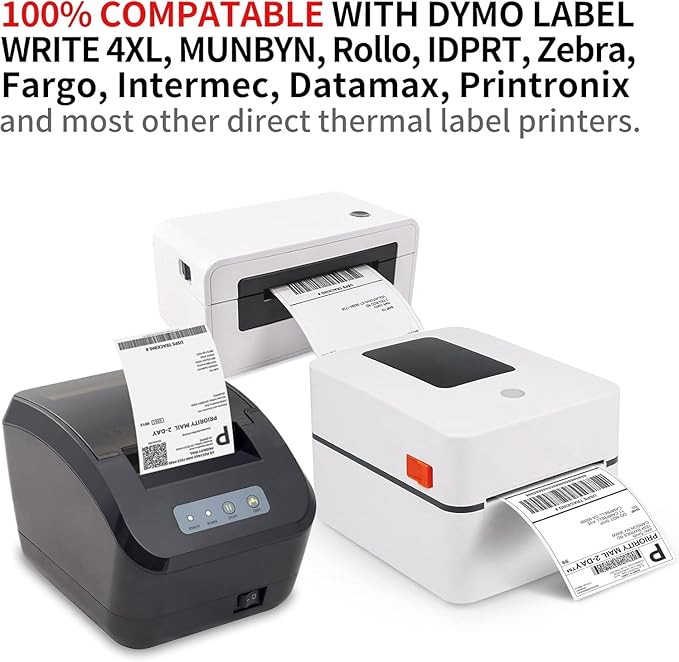 Sale4Less 3000 Fanfold 4 x 6 Direct Thermal Shipping Labels - Label Compatible DYMO Label writer Rollo & Zebra with Perforated line for Thermal Printers labels - Commercial Grade - Manufactured By UPS