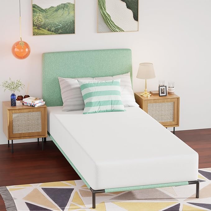 PayLessHere 10 Inch Gel Memory Foam Mattress Medium Firm Mattresses CertiPUR-US Certified Bed-in-a-Box Pressure Relieving Twin XL Size,Fiberglass Free，White