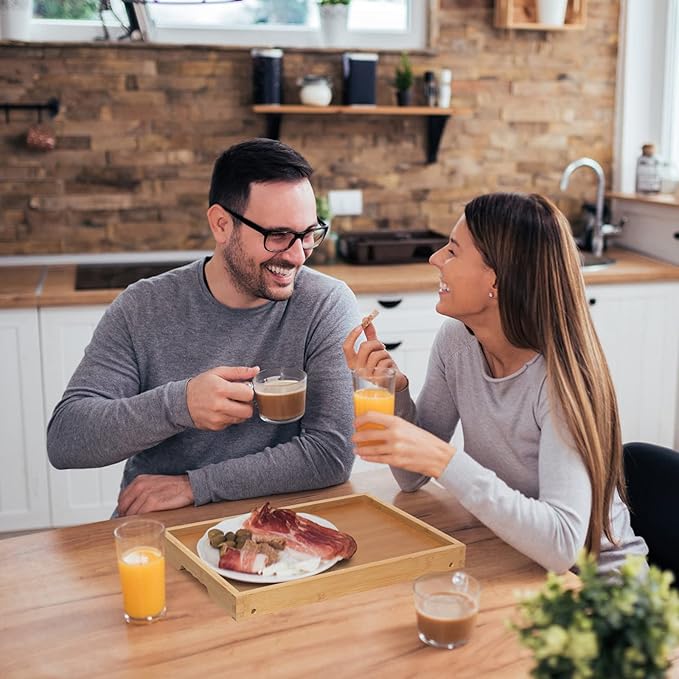 Artmeer Bed Tray Table with Folding Legs,Bamboo Breakfast in Bed for TV Table, Laptop Computer Tray,Eating,Snack Tray(Bamboo) Large Size