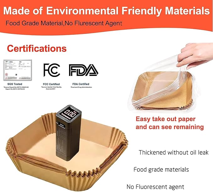 Small Air Fryer Liners, Mini Air Fryer Liners, 2 2.1 2.6 3qt Air Fryer Liners, Air Fryer Liners Disposable 2 qt for Cosori Mini Air Fryer, Instant Vortex Mini, Chefman TurboFry, DASH Tasti-Crisp