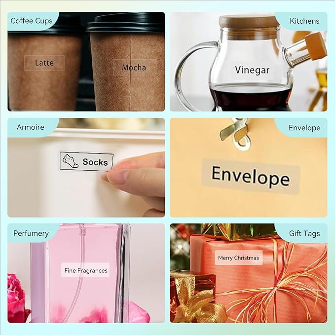 Label Maker Tape Refills, Non-encrypted Repalcement Labels, High Definition Compatible with Portable Label Printer 12 x 40 mm(0.47 in x 1.57 in),165 Lables/Roll, 10 Rolls,Clear